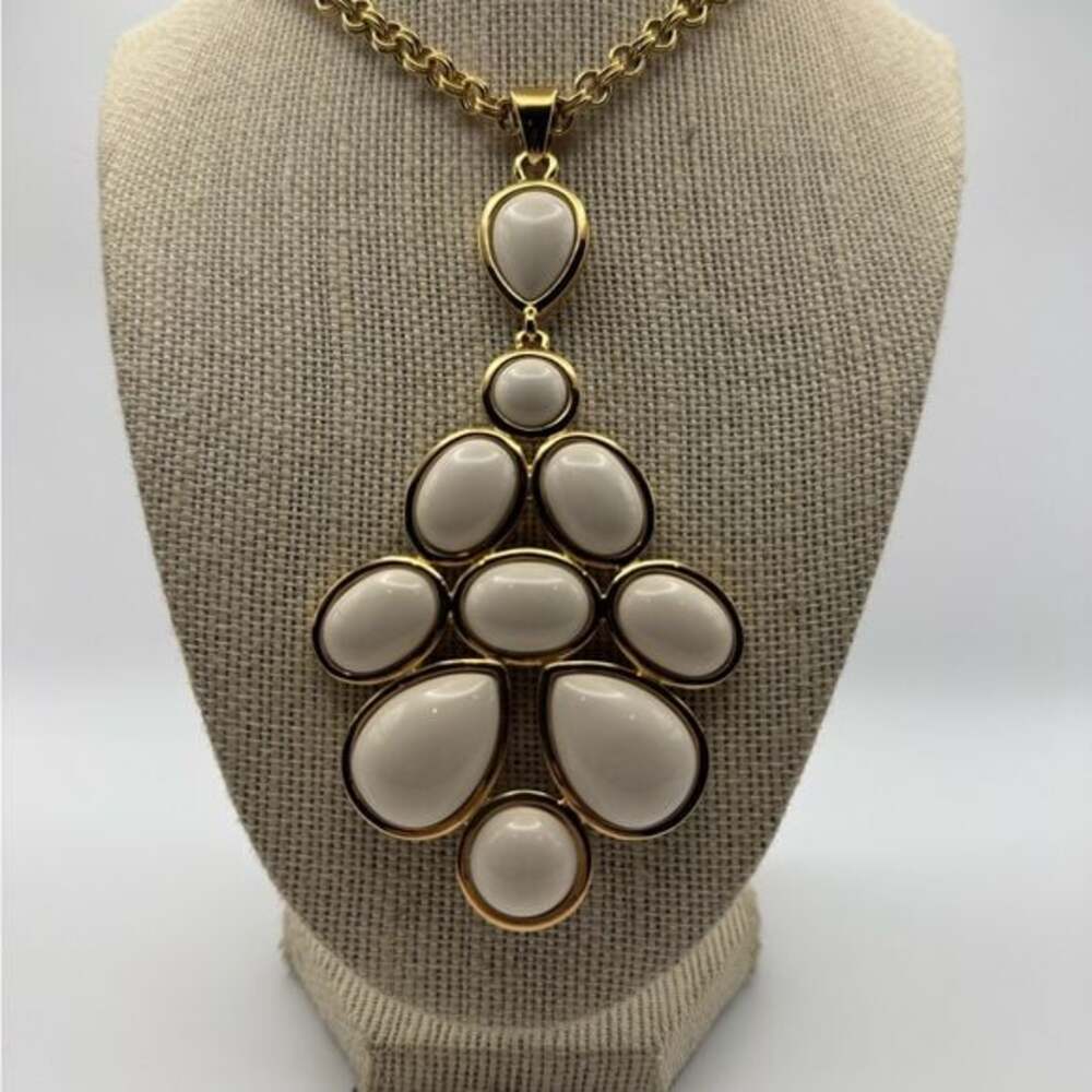 Trina Turk Gold-Tone Statement Necklace - Teardrop Cabochon Pendant
